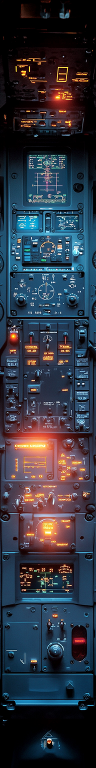 long narrow avionics panel