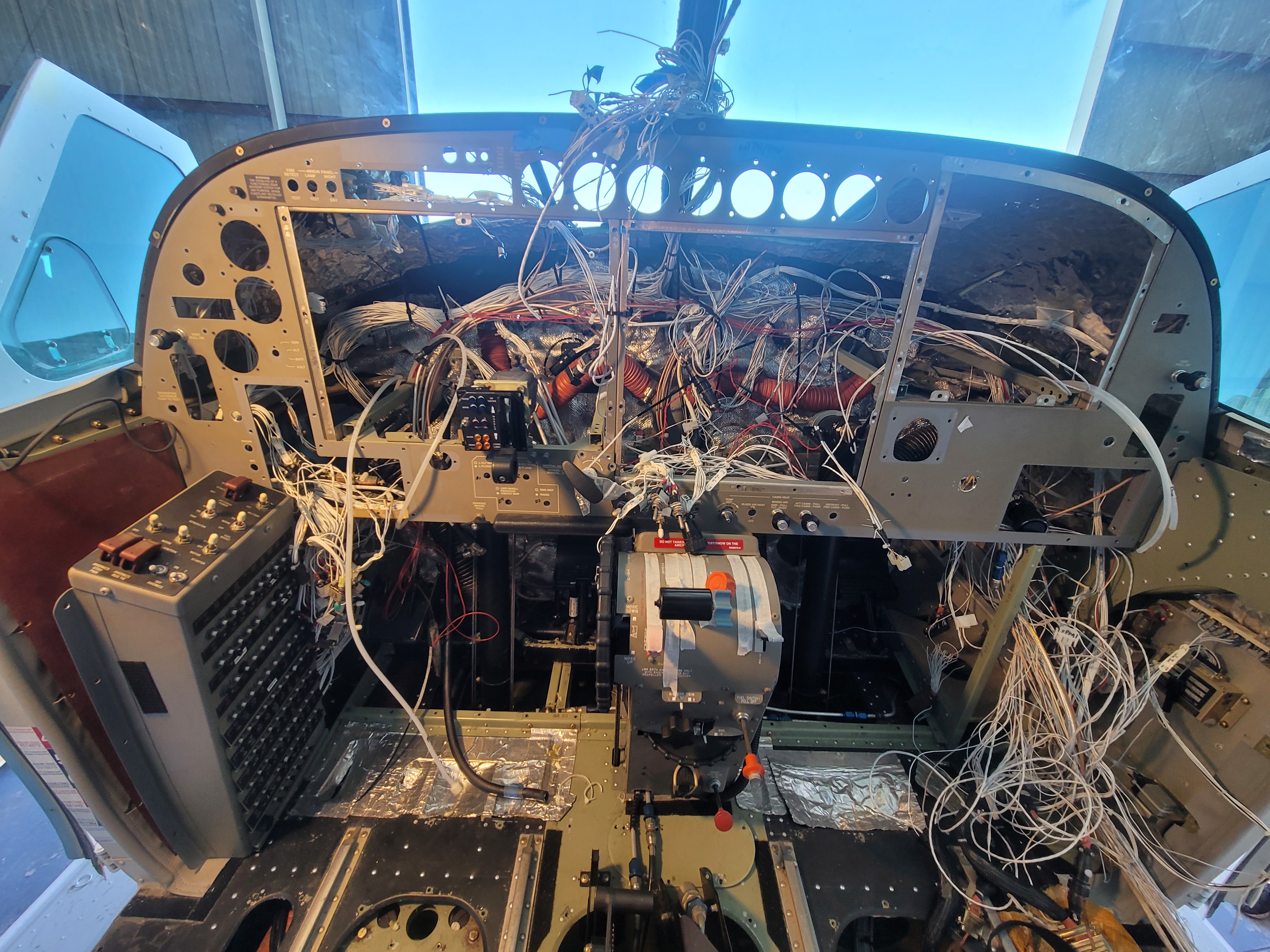 airplane panel removed for repair